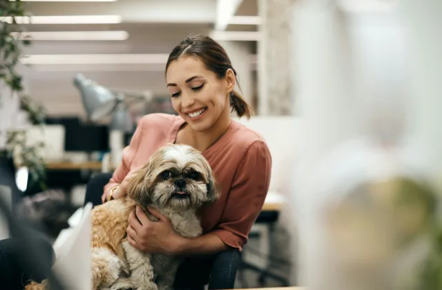 Mulher segurando cachorro de pequeno porte em seu Pet Shop - Descubra como abrir um Pet Shop com o Sebrae RN